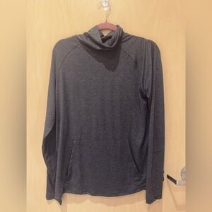 Eddie Bauer active funnel neck shirt, charcoal grey, sz L
